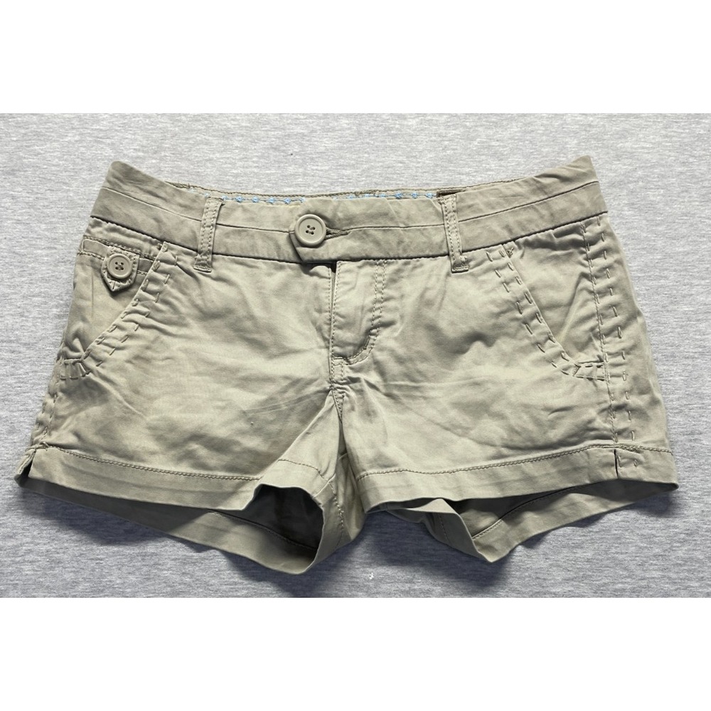 Vintage Y2K Freestyle Revolution Chino Shorts Womens 7/28 Tan Low Rise Grunge